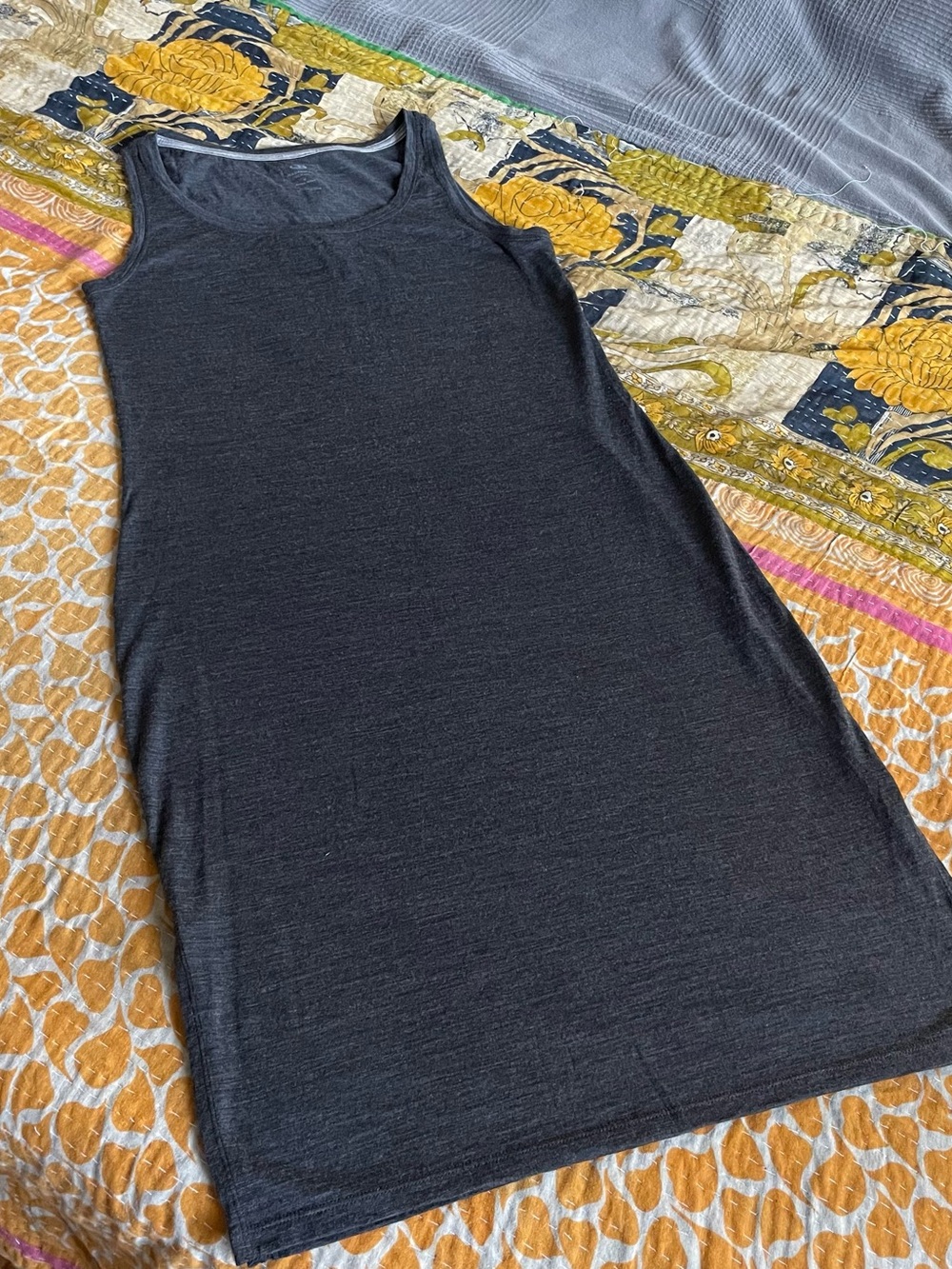 Icebreaker Merino Charcoal Sleeveless Midi Tank Dress